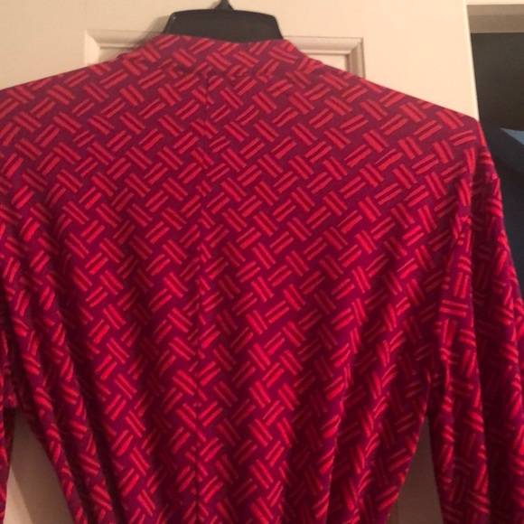 Mod/ retro long sleeved dress red & burgundy - Picture 4 of 4